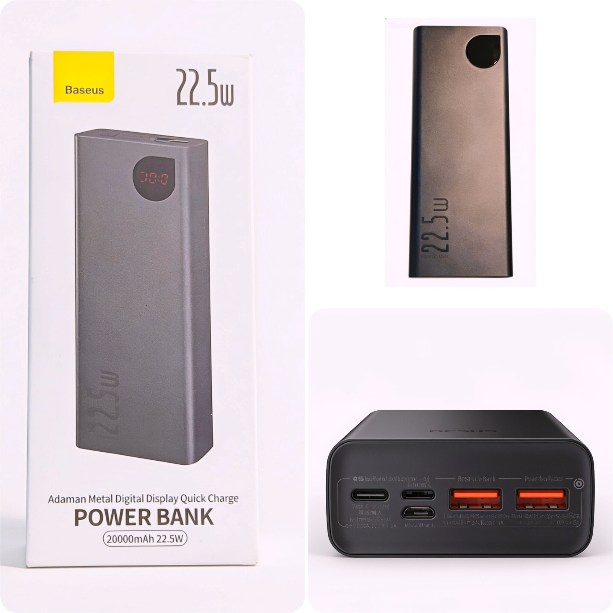 Baseus Adaman Metal Digital Display Quick Charge Power Bank 22.5W